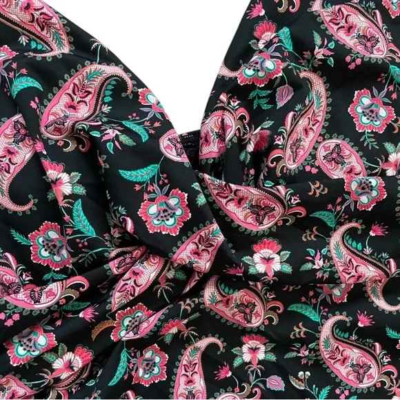 Land’s End Women's floral paisley print Tankini 18 Long vacation pool beach plus - Picture 2 of 5